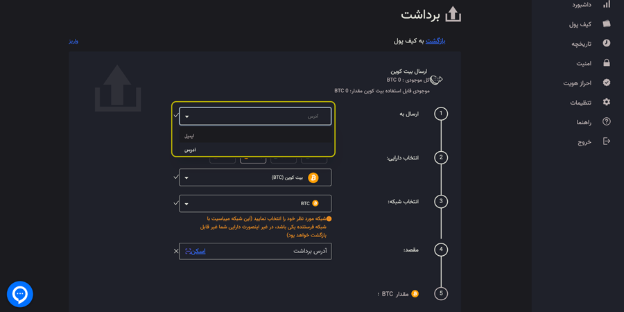 برداشت داخلی به ایمیل